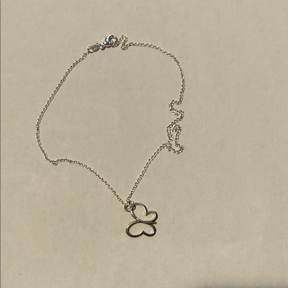 Sterling Silver Butterfly Pendant Necklace - Silver